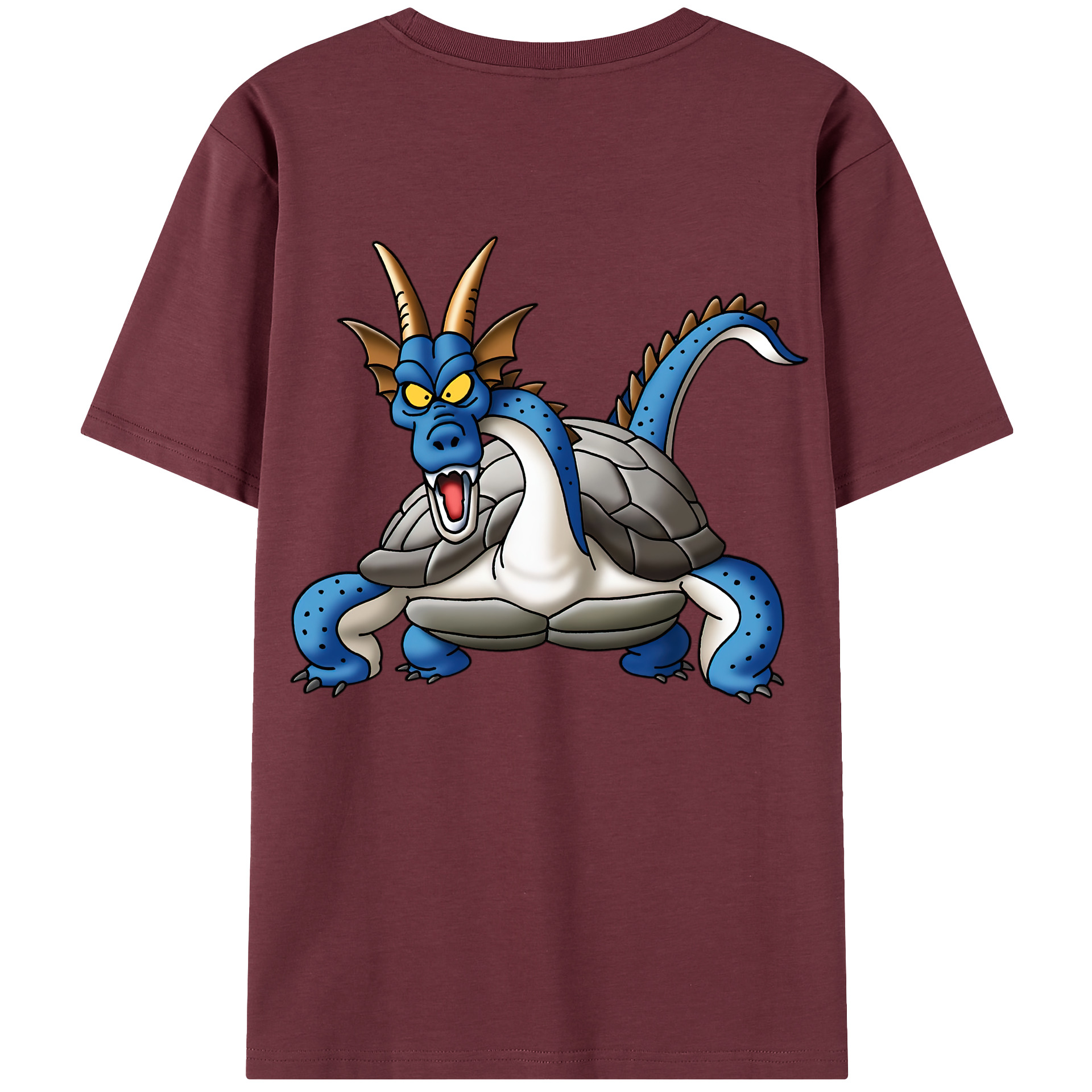 （画像用） ドラゴンクエスト Doragon Kuesuto Dragon Quest 綿100％半袖Tシャツ（背面プリント）